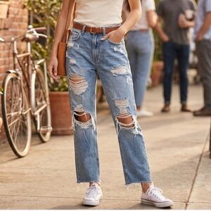 Risen Light Blue Distressed Women’s Jeans